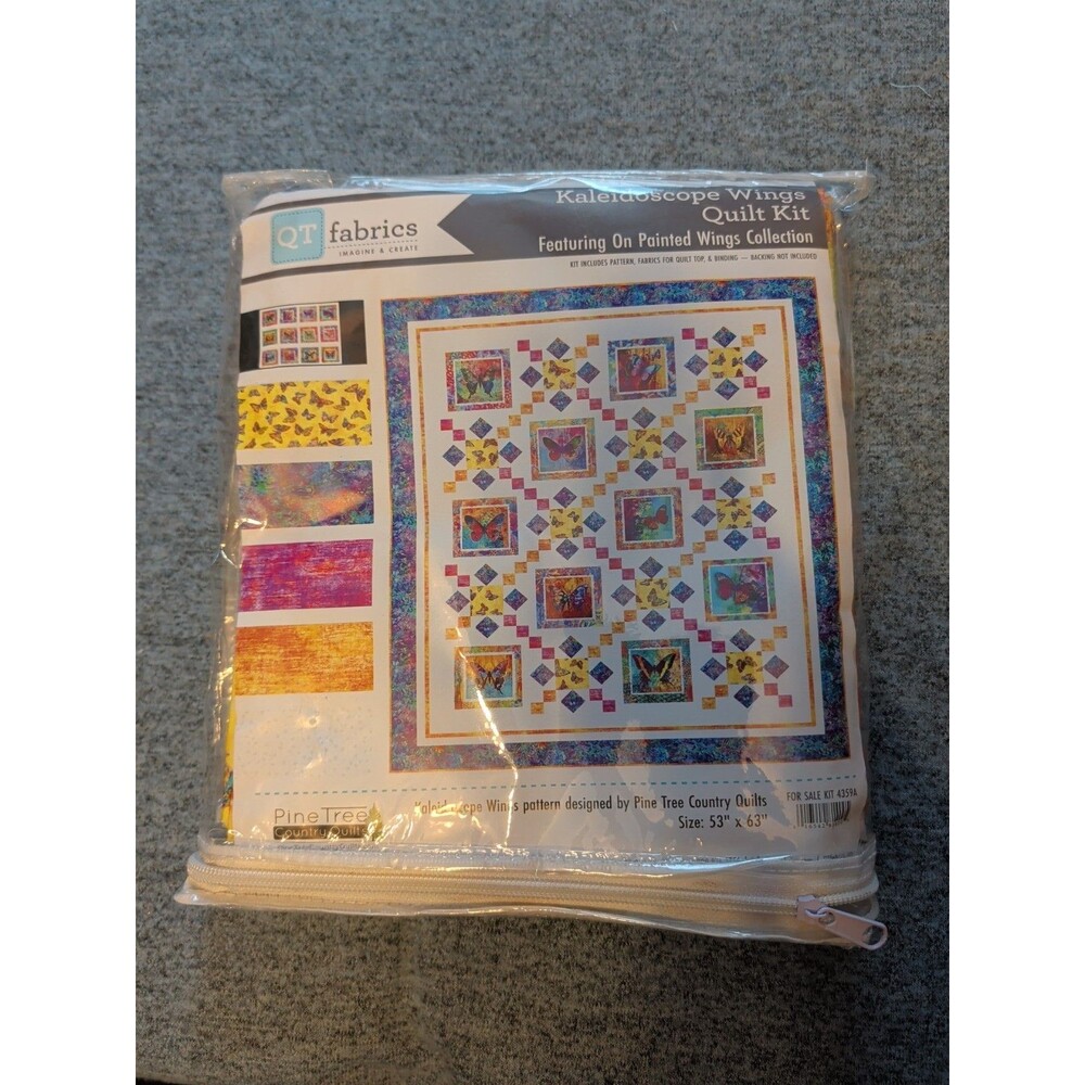 Kaleidescope Wings Quilt Kit By QT Fabrics Butterflies 53" X 63"